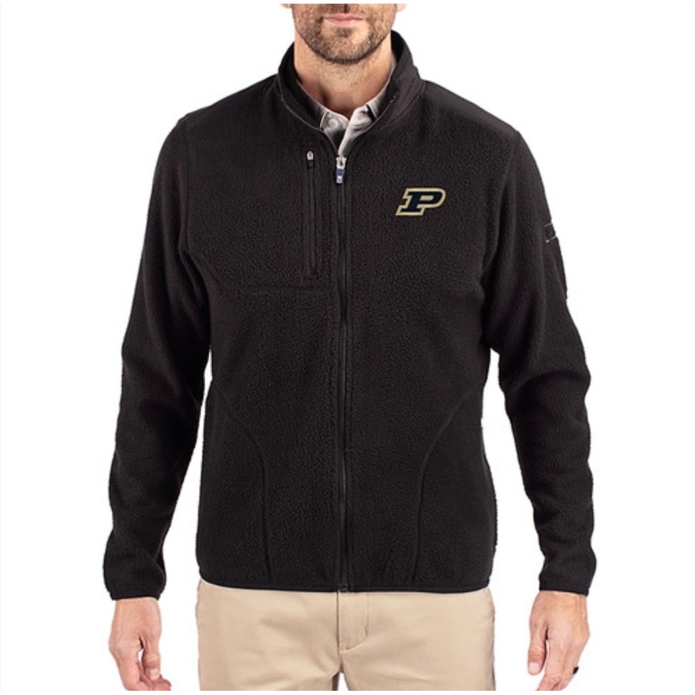 Champion Purdue Boilermakers Full Zip Jacket Mens Large Black NCAA Collegiate
